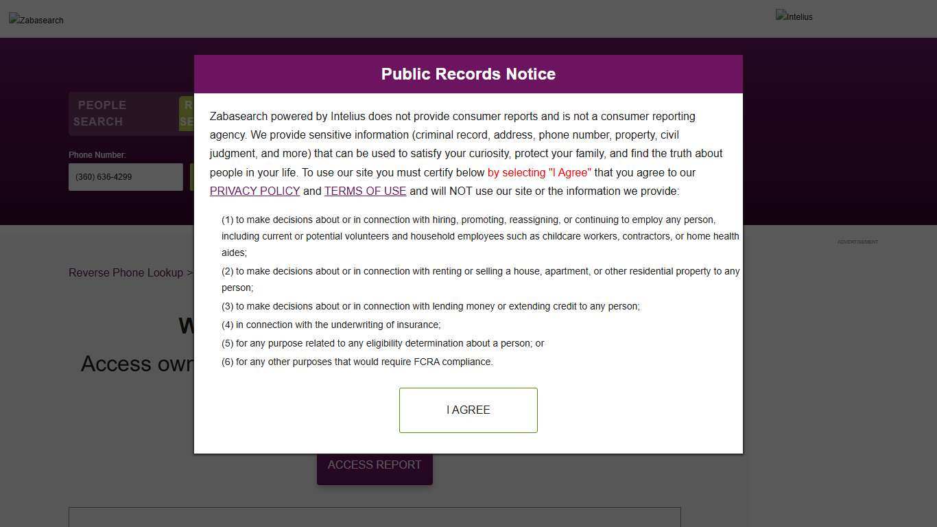 Owner Details for (360) 636-4299 Revealed Zabasearch